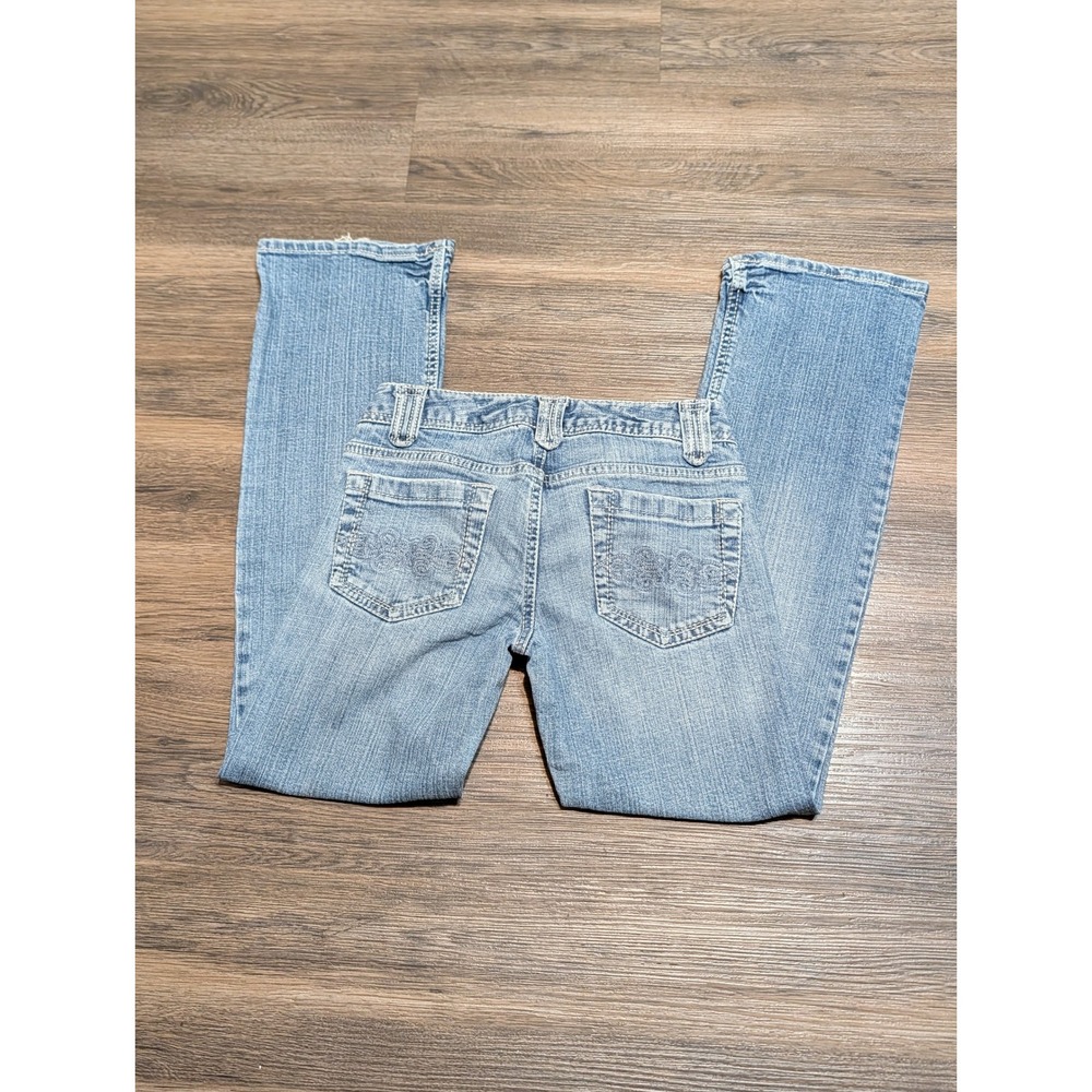 Aeropostale Chelsea Bootcut Jeans 00 Short Light Wash Low Rise Embroidered Y2K